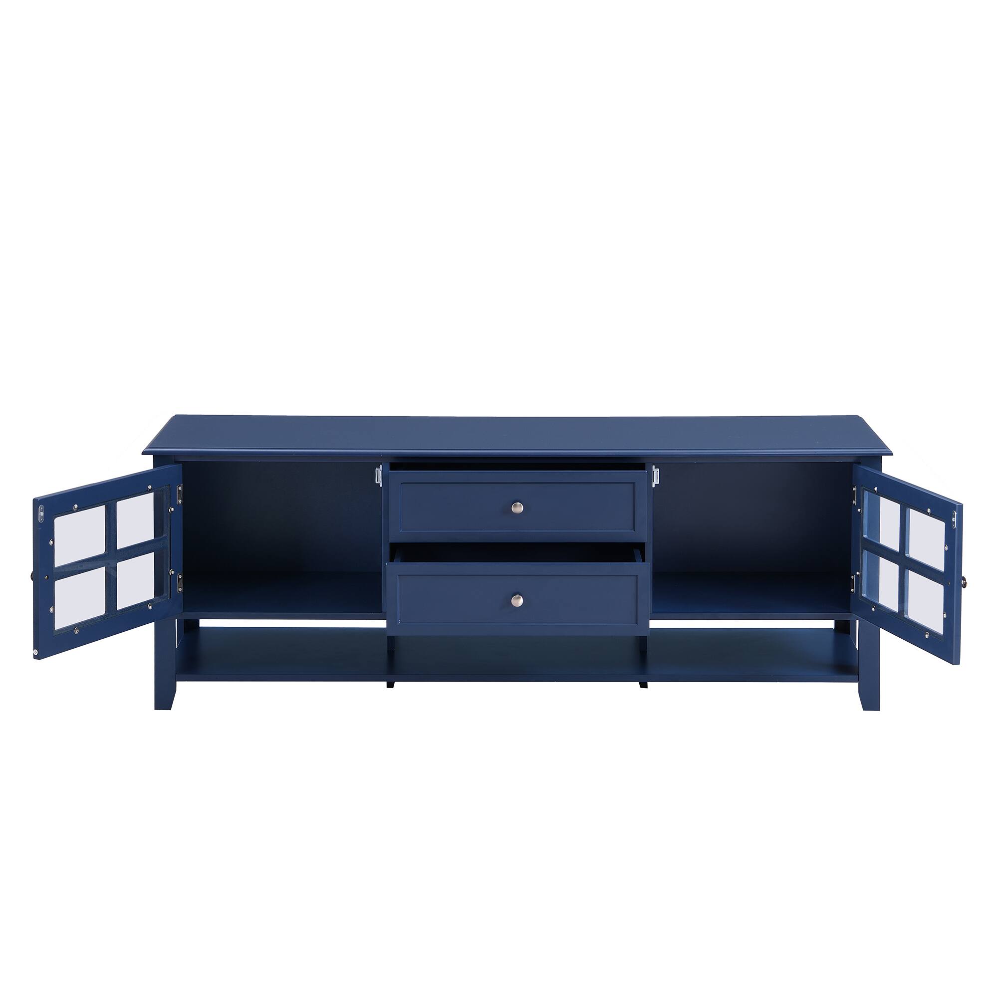 Alt View 1. Dexmalle - Dexmalle-Modern TV Stand for 60 Inch TVs Entertainment Center with 2 Drawers and 2 Cabinets-Blue - Blue.