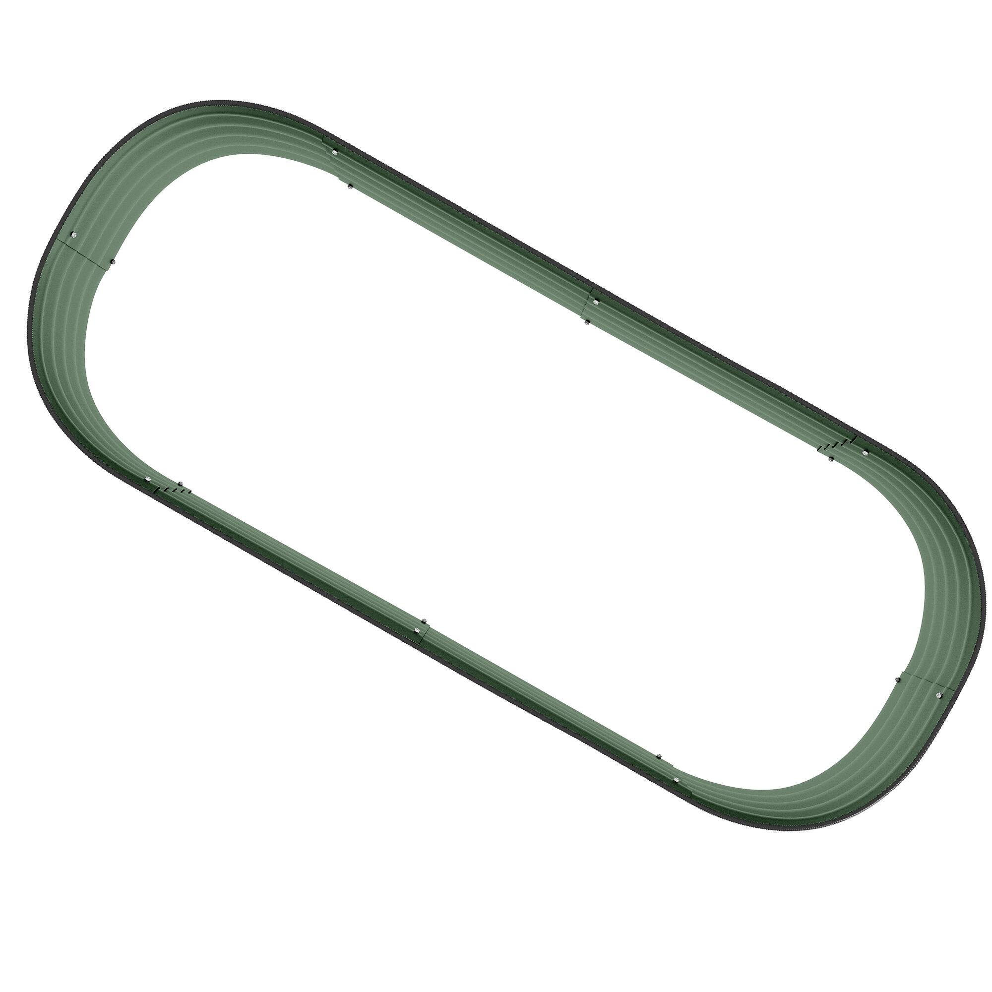 Alt View 8. Outsunny - 5' x 2' x 1' Galvanized Raised Garden Bed Kit, Outdoor Metal Elevated Planter Box with Safety Edging - Green.