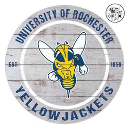 Jardine - Rochester Yellow Jackets 20'' x 20'' Indoor/Outdoor Weathered Circle Sign - White
