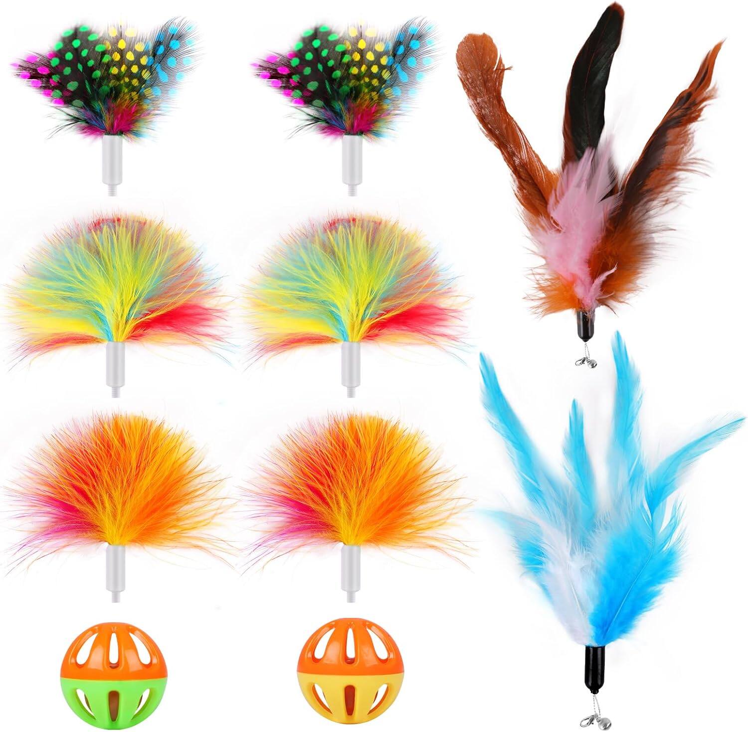 Front. Pawtners - Pawtners 10-Pack Ambush Feather Replacements for 4-in-1 Interactive Cat Toy – Rechargeable Indoor Kitten Accessories - Coloured.