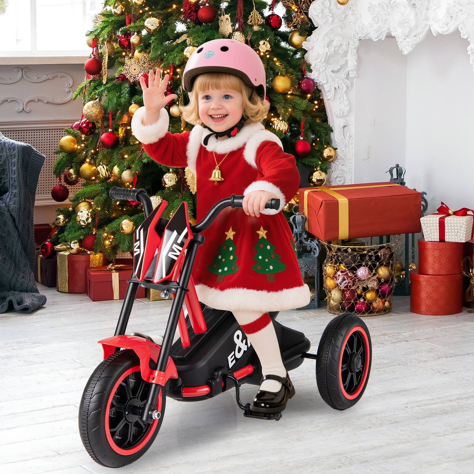 Alt View 4. Gymax - Gymax Kids Tricycle w/Foot Pedals Forward/Backward Steering Handlebars Aged 3+ Red - Red.