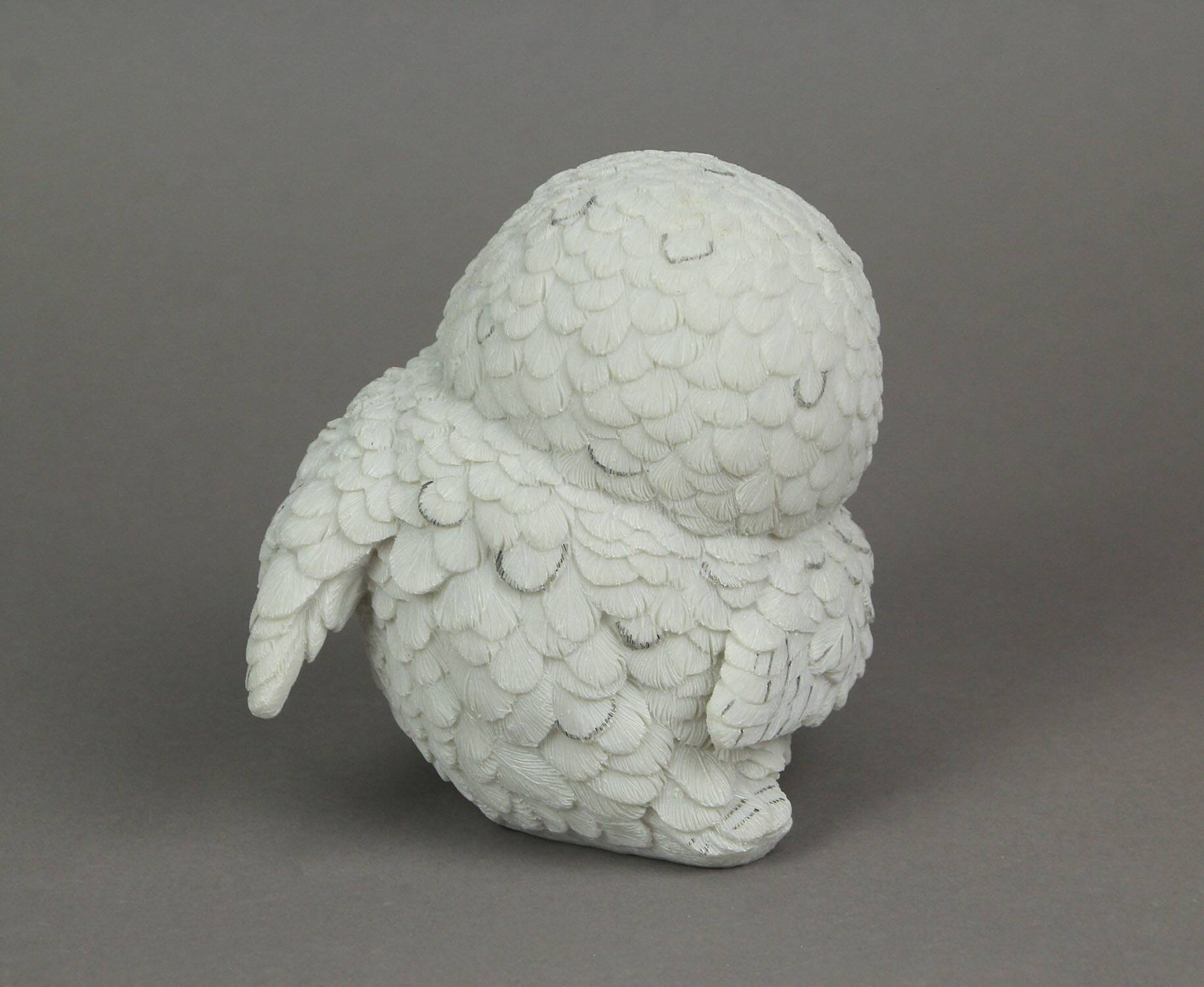 Alt View 3. Everspring Import Co. - Adorable Big Eyed White Baby Snowy Owl Mini Statue 4.75 Inches High - White.