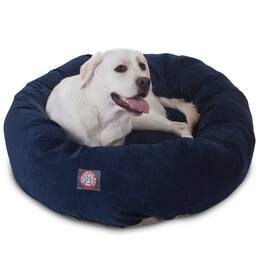 Majestic Pets - Majestic Pet 40 Inch Micro Velvet Calming Dog Bed Washable 40x29x9 (inch) - Navy