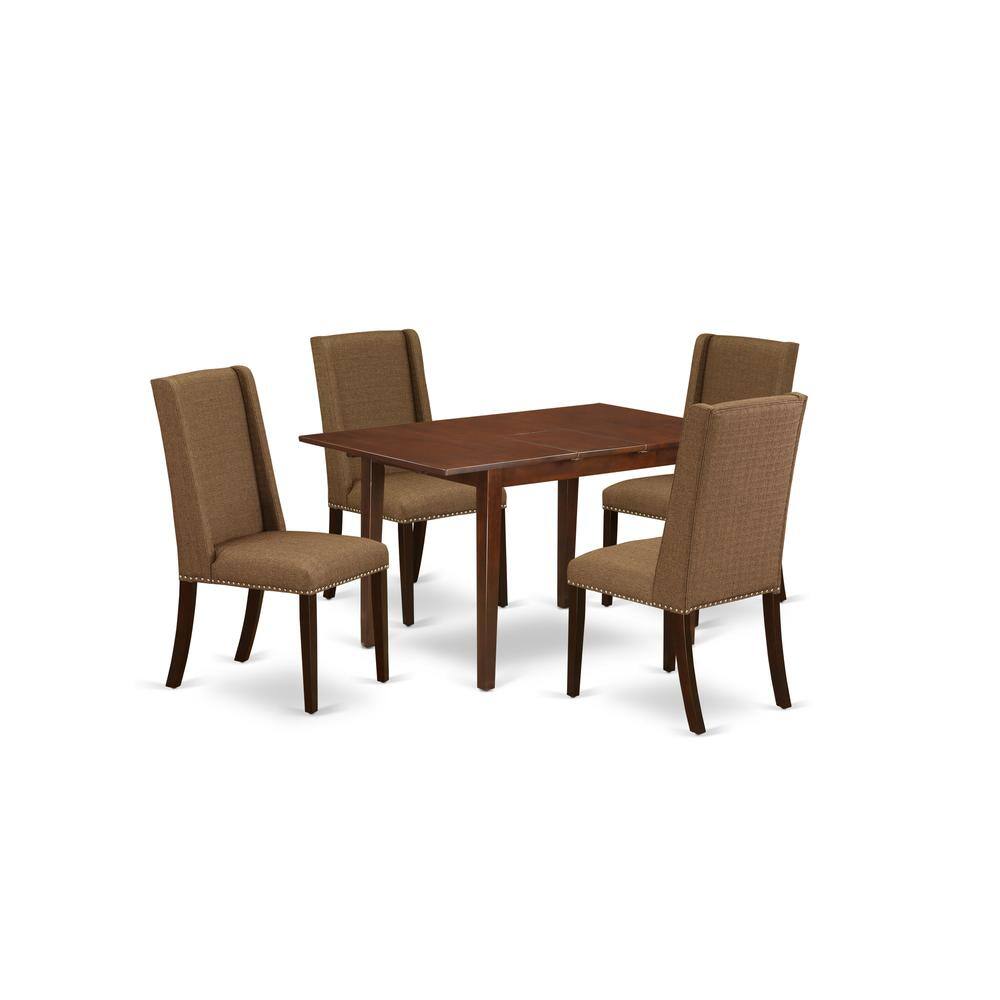 Back. East West Furniture - Dining Room Set Mahogany - Brown.