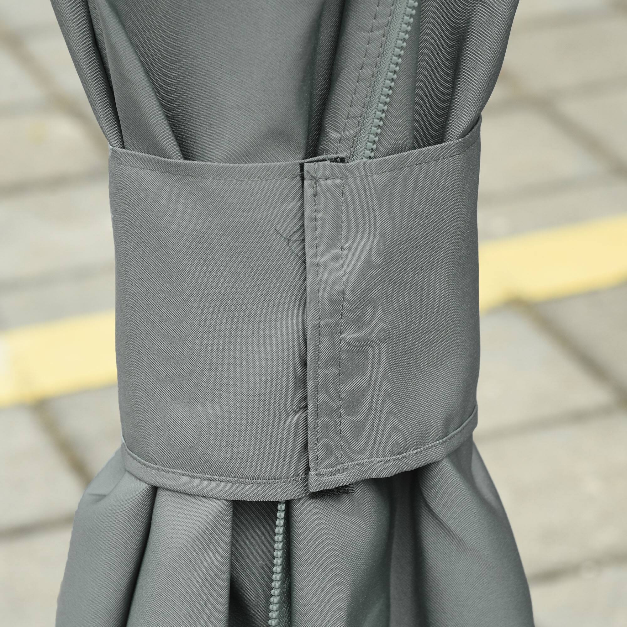 Alt View 7. Outsunny - 10' x 12' Universal Gazebo Sidewall Set with Panels, Hooks and C-Rings Included for Pergolas and Cabanas - Dark Gray.