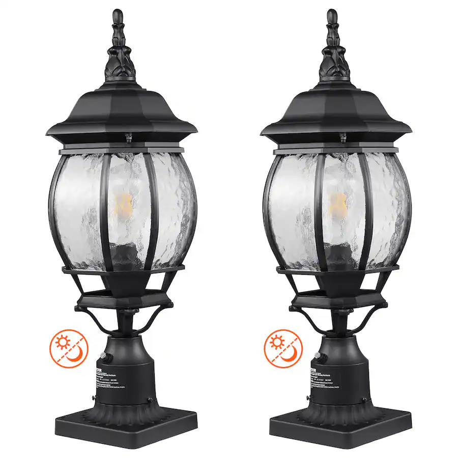 Post Fixture VEVOR 2 Pack Dusk to Dawn Outdoor Post Light, 20.87 in, Waterproof Lamp ...