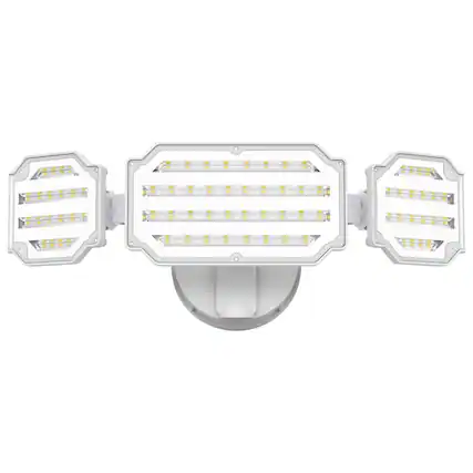 Front. Lepower - 4500LM Outdoor Flood Light Switch Controll 5000K 3 Adjustable Heads Waterproof LED Security Lights For Garage - White.