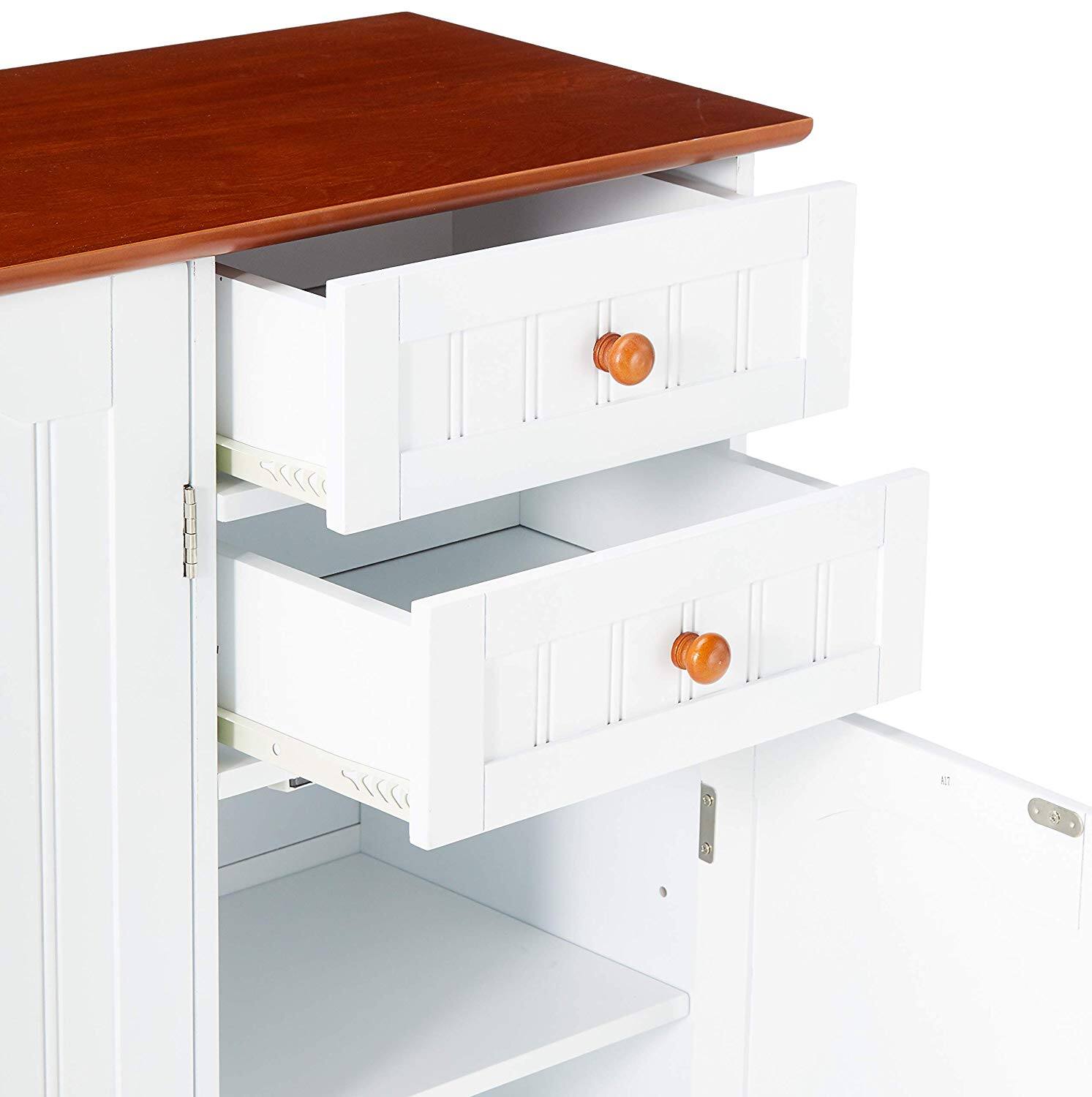 Left. Kings Brand Furniture - Kings Brand Furniture Kitchen Sideboard Buffet Storage Cabinet with 2 Drawers and 3 Doors - White.