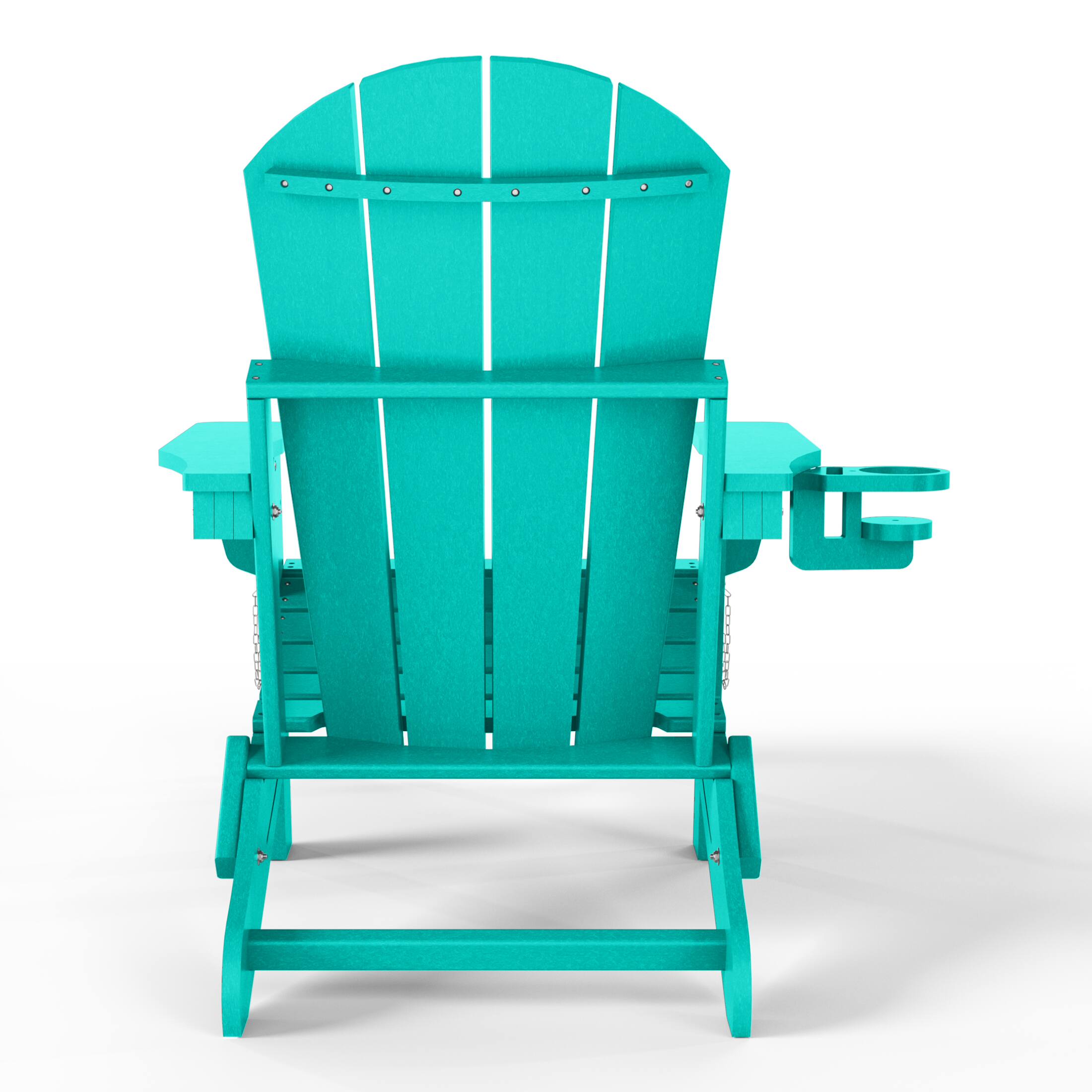 Back. WestinTrends - WestinTrends Malibu Folding Adjustable Adirondack Chair with Retractable Ottoman and Cup Holder - Turquoise.