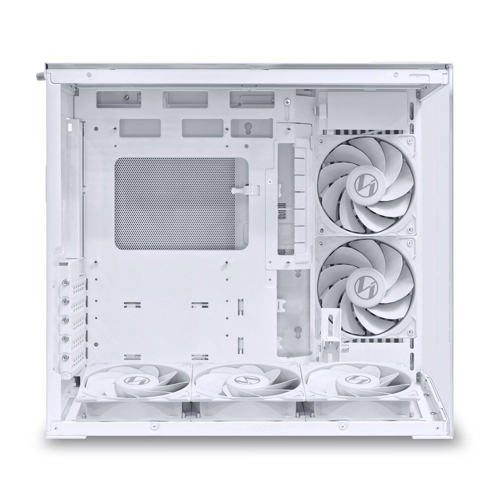 Back. Lian Li - LIAN LI O11D MINI V2 Flow | Compact ATX Mid-Tower | Panoramic View | 5 x 120mm Fans | White (O11DMIV2FW) - White.