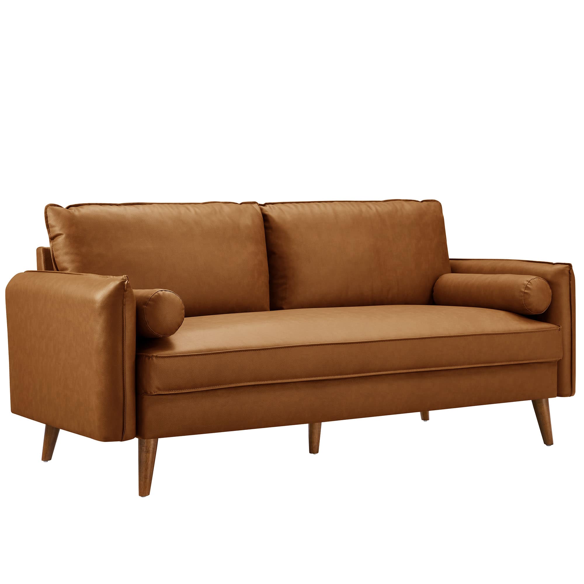 Revive Upholstered Vegan Leather Sofa by Modway - Brown