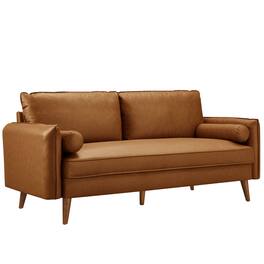 Revive Upholstered Vegan Leather Sofa by Modway - Brown