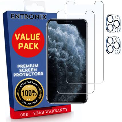 ENTRONIX
VALUE PACK
PREMIUM SCREEN PROTECTORS
SATISFACTION 100% GUARANTEED
ONE - YEAR WARRANTY