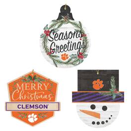 Jardine - Clemson Tigers Ornament Bundle - White