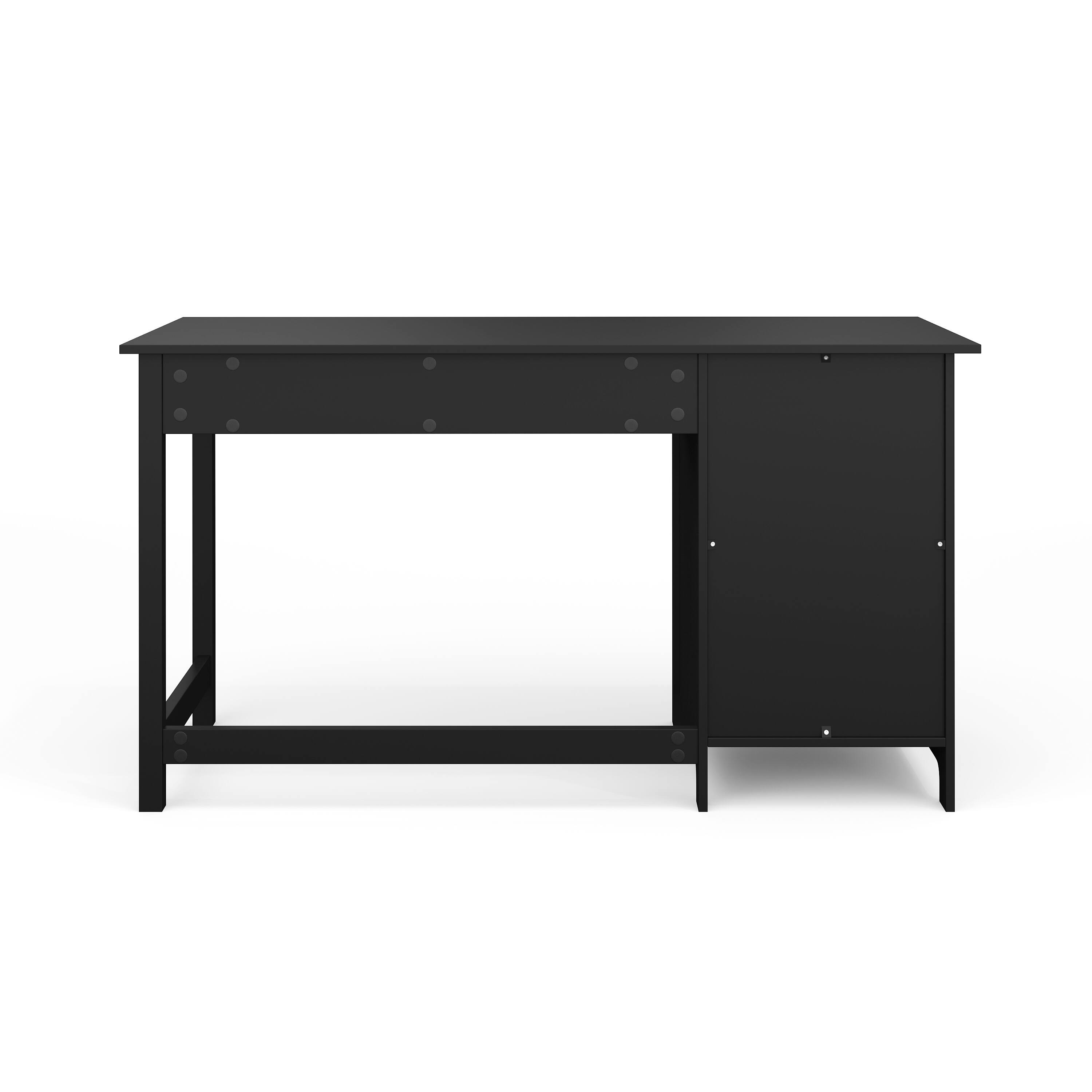 Alt View 8. Martha Stewart - Hutton Shaker Style Home Office Desk with Storage - Black Frame/Brushed Nickel Hardware.