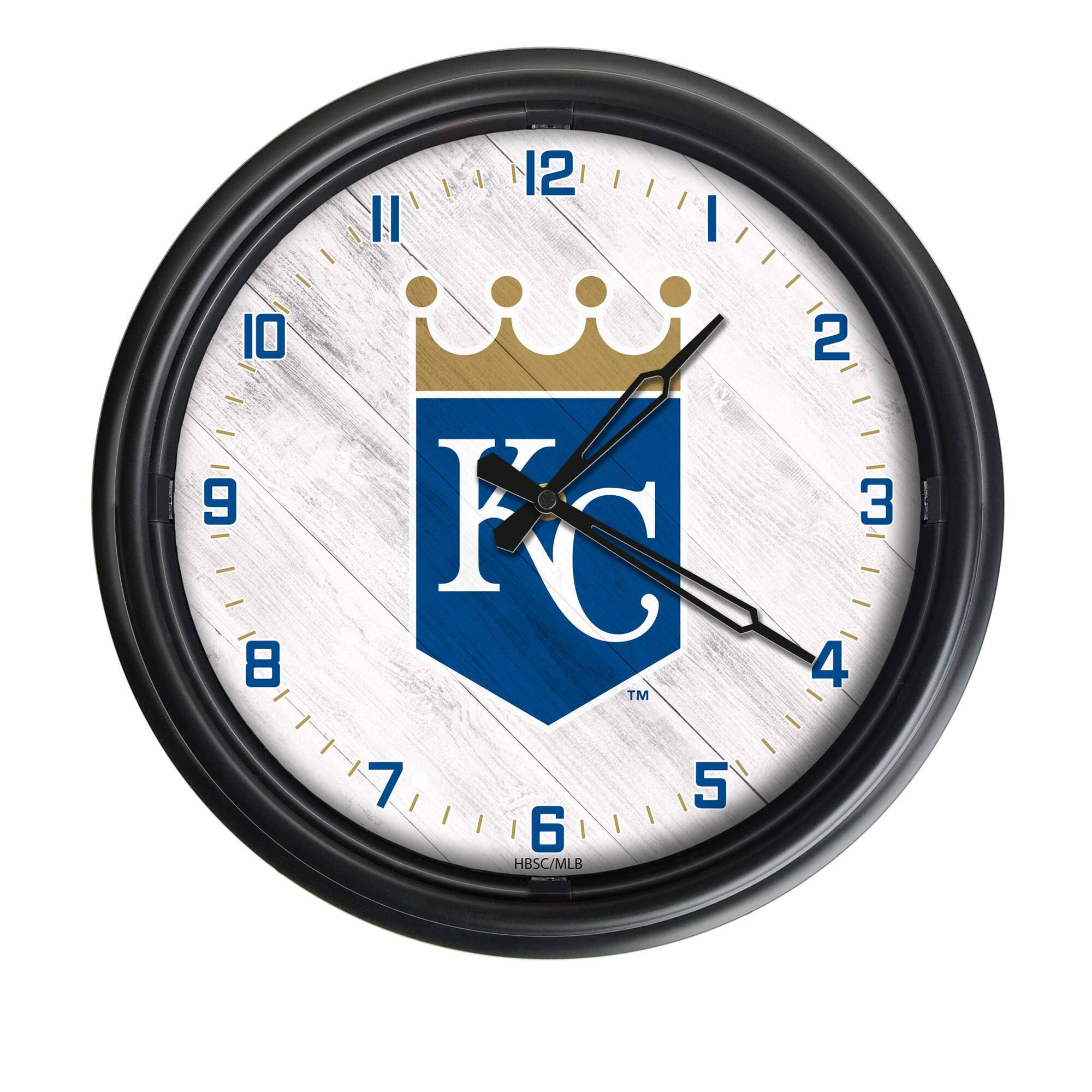 Front. Holland Bar Stool Co. - Kansas City Royals Indoor/Outdoor LED Wall Clock - Multicolor.