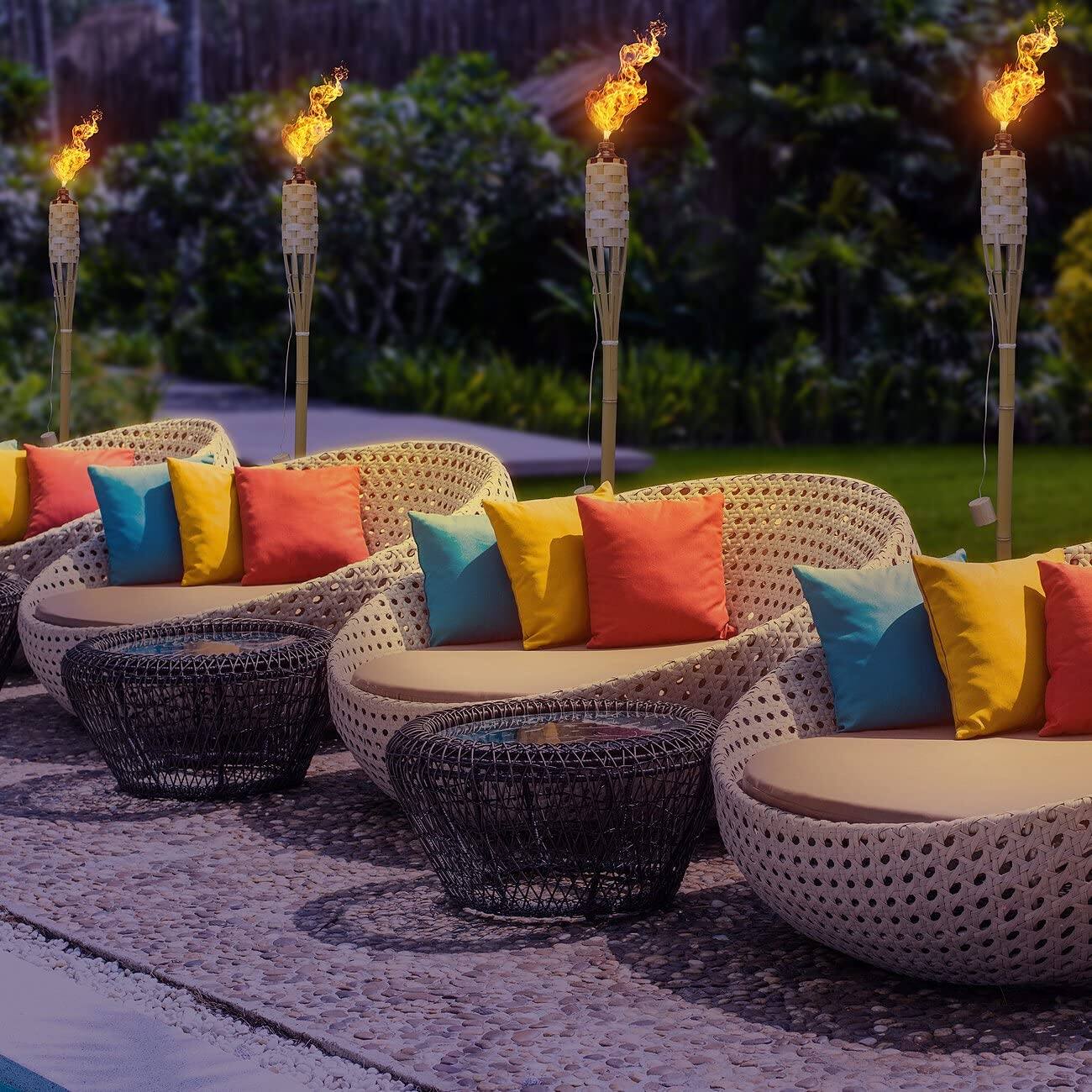 Alt View 2. Sorbus - Matney Bamboo Torches for Outside Mosquitos Repellent - 5 Ft. Tall- Decorative Garden & Backyard Lights Mosquito Torches - Bamboo 12 Pack.