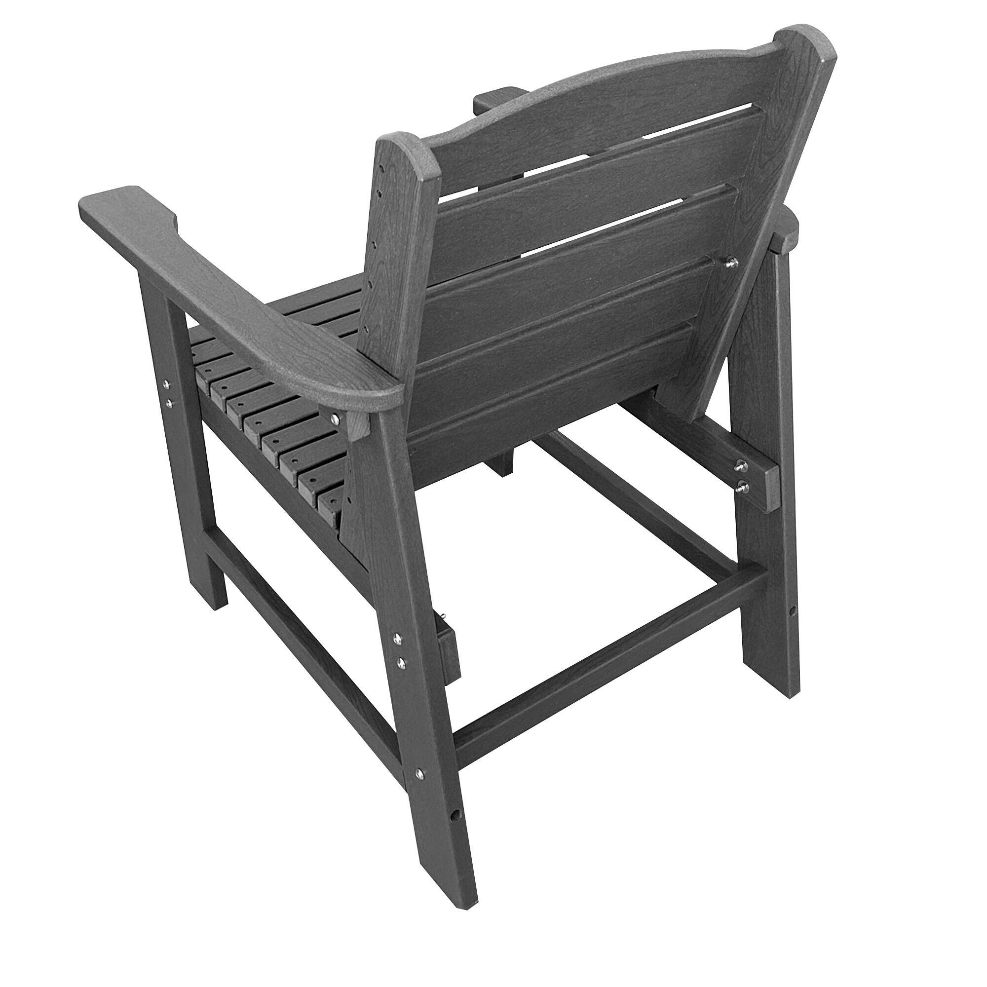 Alt View 9. Fortune Candy - Modern HDPE Patio Dining Set, 7-Piece Poly Lumber Table & Chairs with Umbrella Hole, Weather-Resistant for Yard & Lawn - Gray.