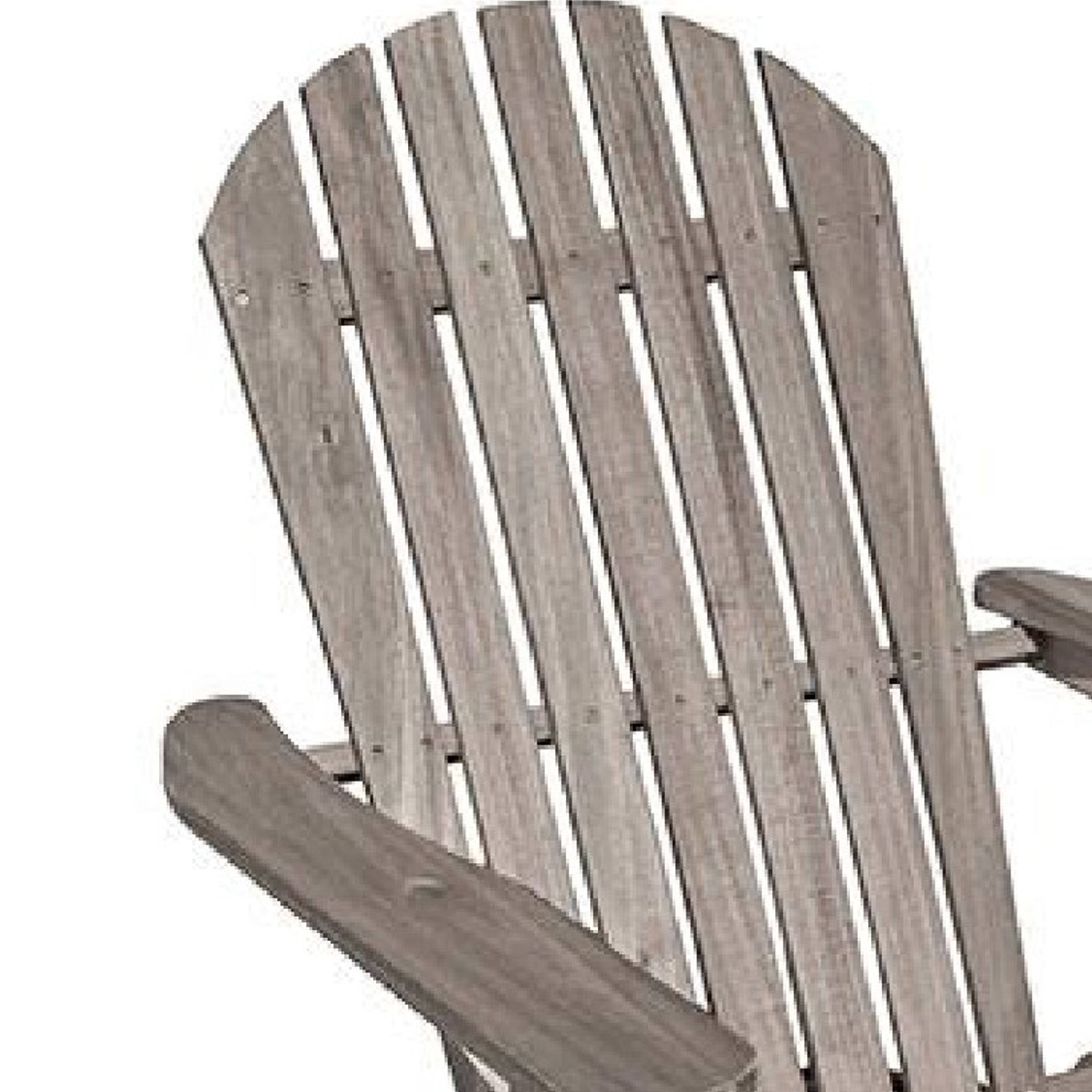 Alt View 2. Manhattan Lane - Geli Outdoor Adirondack Chair, Slatted Back - Gray.