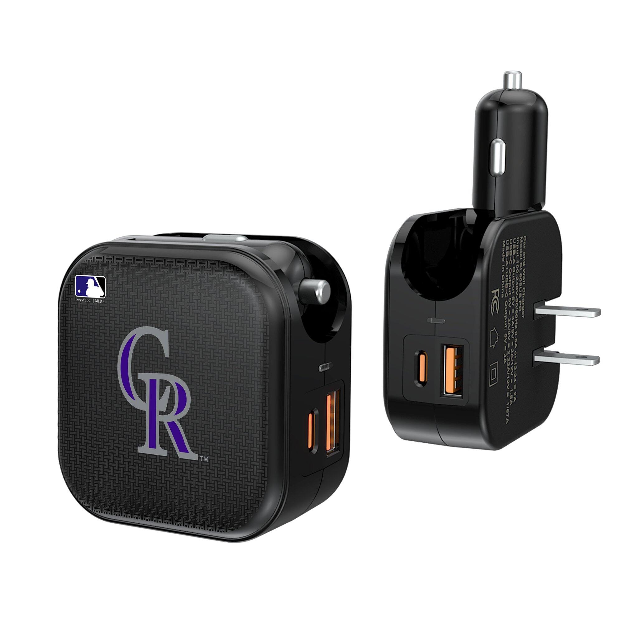 Keyscaper - Colorado Rockies 2-in-1 USB A/C Charger - Black