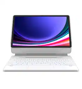 Dexnor - Keyboard Case for Samsung Galaxy Tab S10+ Plus/S9+ Plus/S9 FE+ Plus/S8+ Plus/S7+ Plus/S7 FE with Magnetic Stand - White