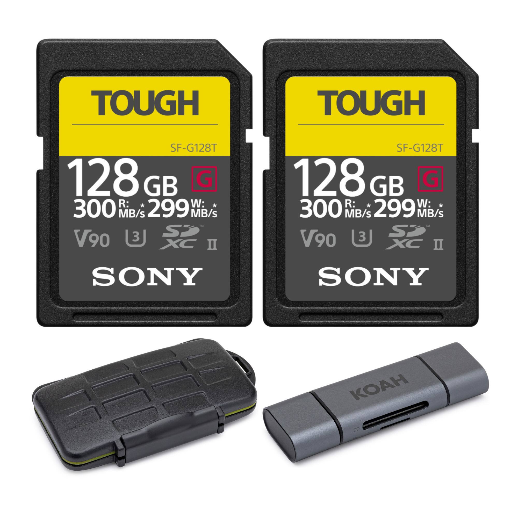 TOUGH SF-G128T  
128 GB  
R: 300 MB/s  
W: 299 MB/s  
V90  
3  
XC II  
SONY  

KOAH