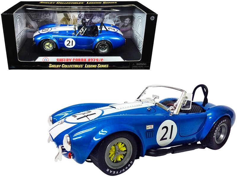 Sure, here is the corrected text:

**Box:**
- SHELBY COLLECTIBLES LEGEND SERIES
- SHELBY CARRA A27S/C
- SHELBY COLLECTIBLES LEGEND SERIES
- WARNING: CHOKING HAZARD - Small parts. Not for children under 3 years.

**Car:**
- 21
- SHELBY
- GOOD YEAR