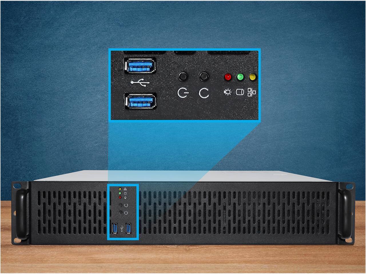 Alt View 1. Rosewill - Rosewill 2U Rackmount Case | 4x3.5"+2x2.5" | Micro-ATX | 2x80mm Fans | 2xUSB 3.0 - RSV-Z2800U - Black.
