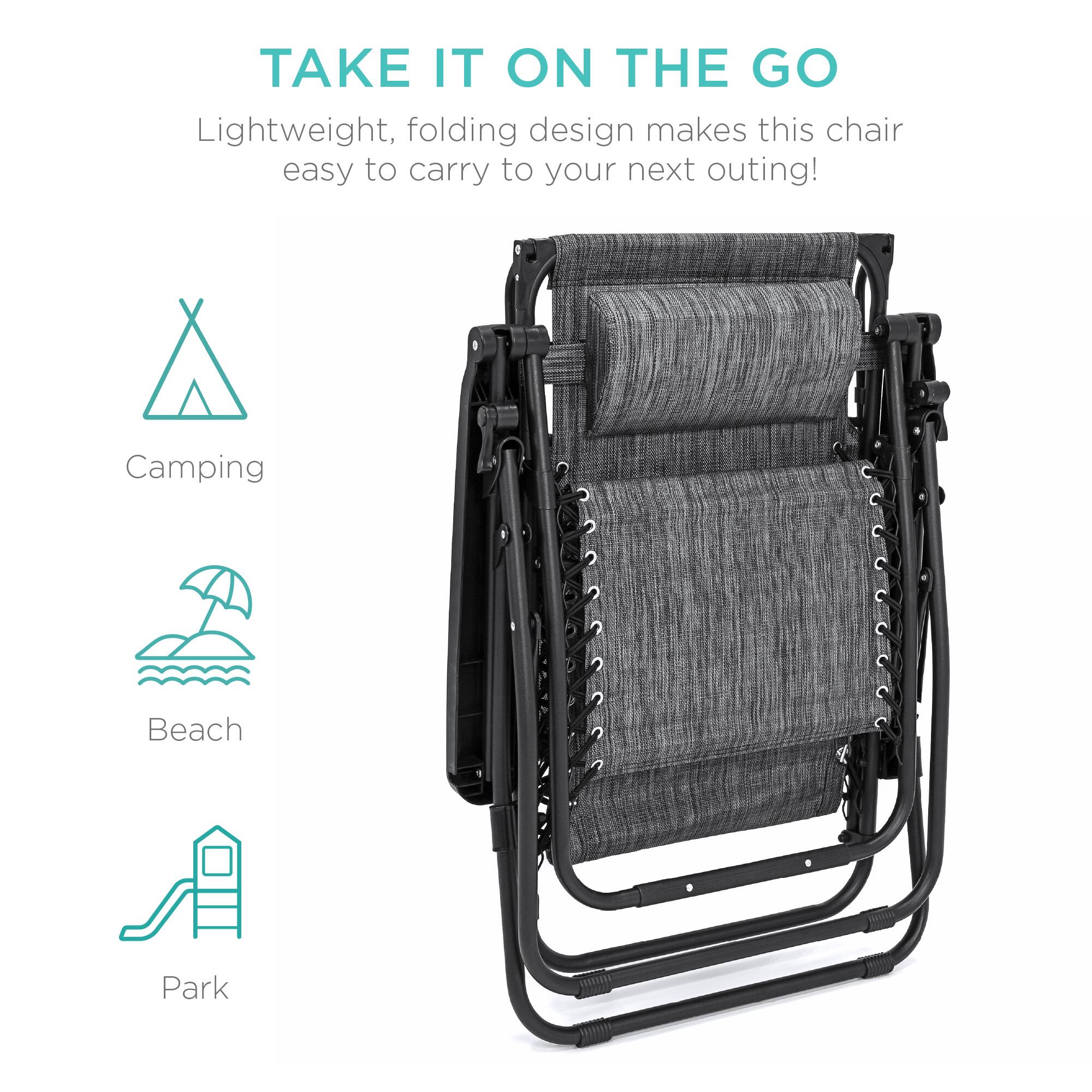 TAKE IT ON THE GO

Lightweight, folding design makes this chair easy to carry to your next outing!

Camping  
Beach  
Park