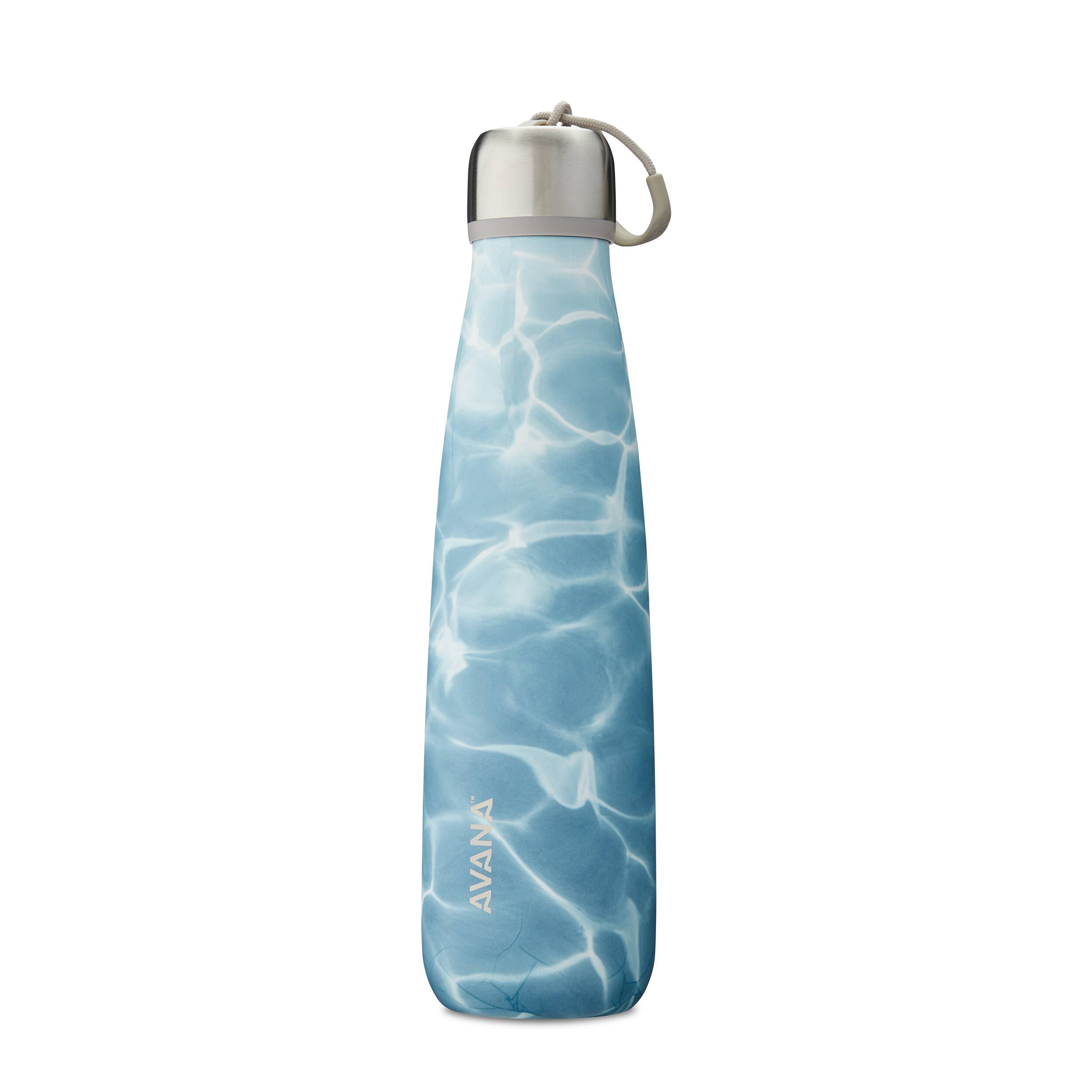 Angle. Avana - Ashbury Insulated Stainless Steel 18 oz. Water Bottle - Reflection.