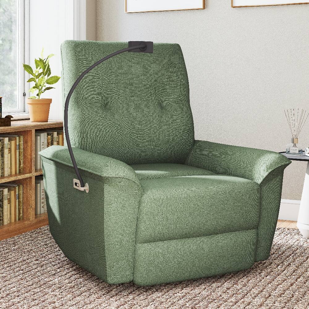 Alt View 6. Loheer - Loheer Power Swivel Rocker Recliner Electric Glider Reclining Sofa with USB Ports Phone Holder Dark Green Nursery Chair - Dark Green.