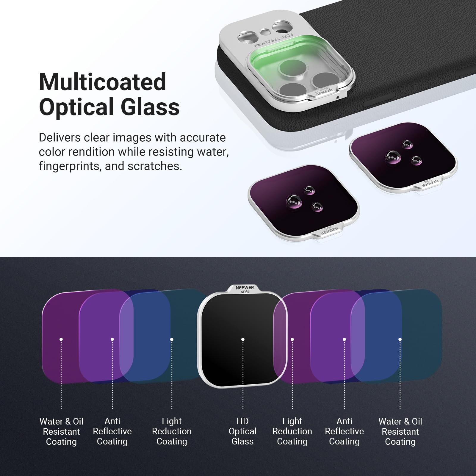 Multicoated Optical Glass

Delivers clear images with accurate color rendition while resisting water, fingerprints, and scratches.

Water & Oil Resistant Coating
Anti Reflective Coating
Light Reduction Coating
HD Optical Glass
Light Reduction Coating
Anti Reflective Coating
Water & Oil Resistant Coating