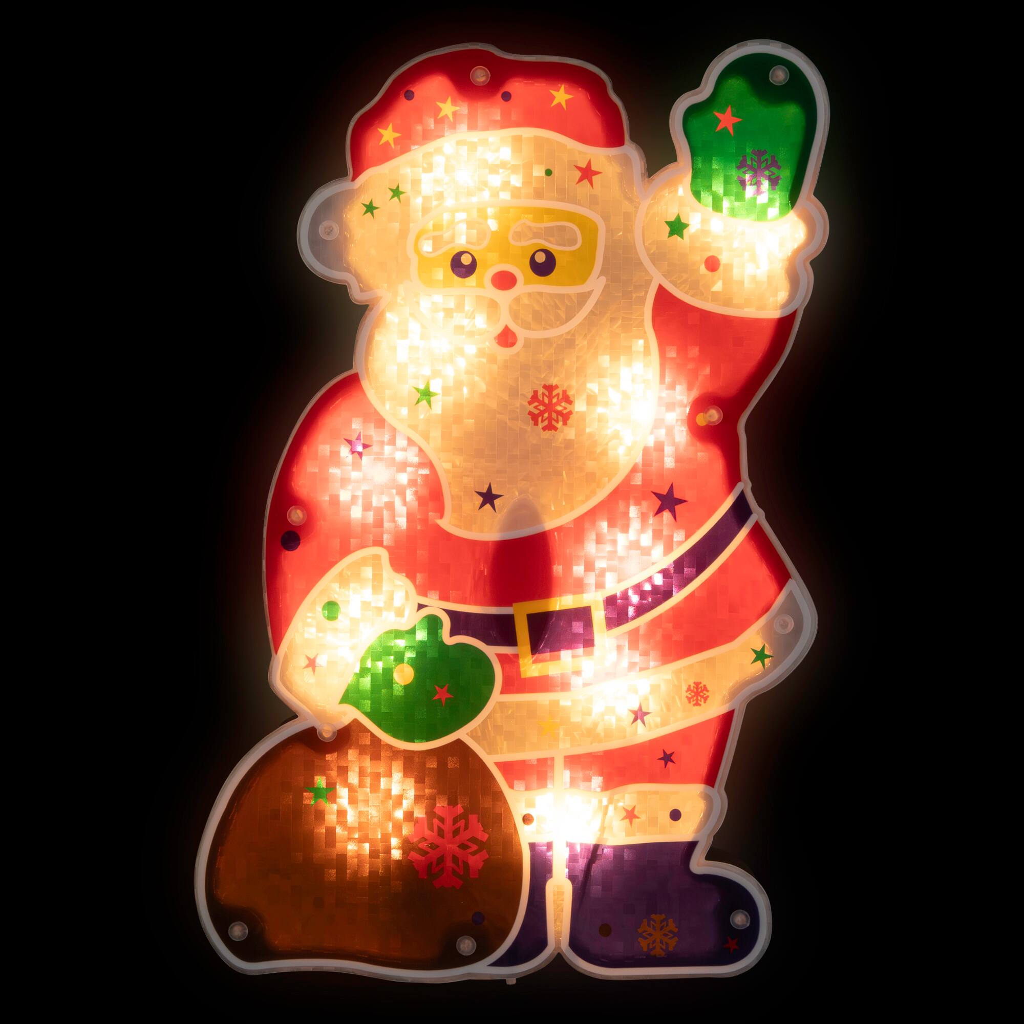 Northlight Lighted Holographic Santa Claus Christmas Window Silhouette ...