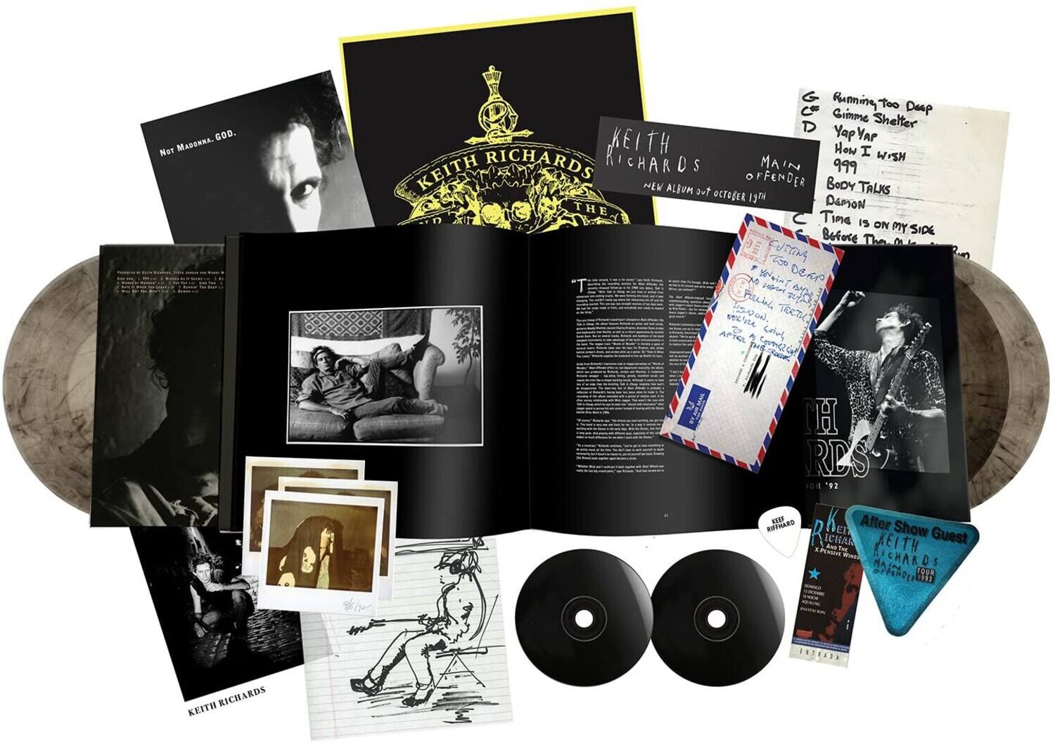 Sure, here is the corrected and grouped text from the image:

---

**Not Madonna. GOD.**

**KEITH RICHARDS**  
**THE MAIN OFFENDER**

**NEW ALBUM OUT OCTOBER 13TH**

**Running Too Deep**  
**Gimme Shelter**  
**Yap Yap**  
**How I Wish**  
**999**  
**Body Talks**  
**Demon**  
**Time Is On My Side**  
**Before The End**  
**The Devil**  
**Frecking a ni**  
**N Tec**  
**APTEL A caie**  
**Coven2**  
**TH RES**  
**92**  
**KEEF RICHARD**  
**Den**  
**After Show Guest**  
**KEITH RICHARDS**  
**MAIN OFFENDER**  
**1993**  
**EXTRA**  
**RICHARDS**  
**KEITH**

**After Show Guest**  
**KEITH RICHARDS**  
**MAIN OFFENDER**  
**1993**

**KEITH RICHARDS**  
**101 '92**

**KEEF RICHARD**  
**X-PENETIVE WINE
