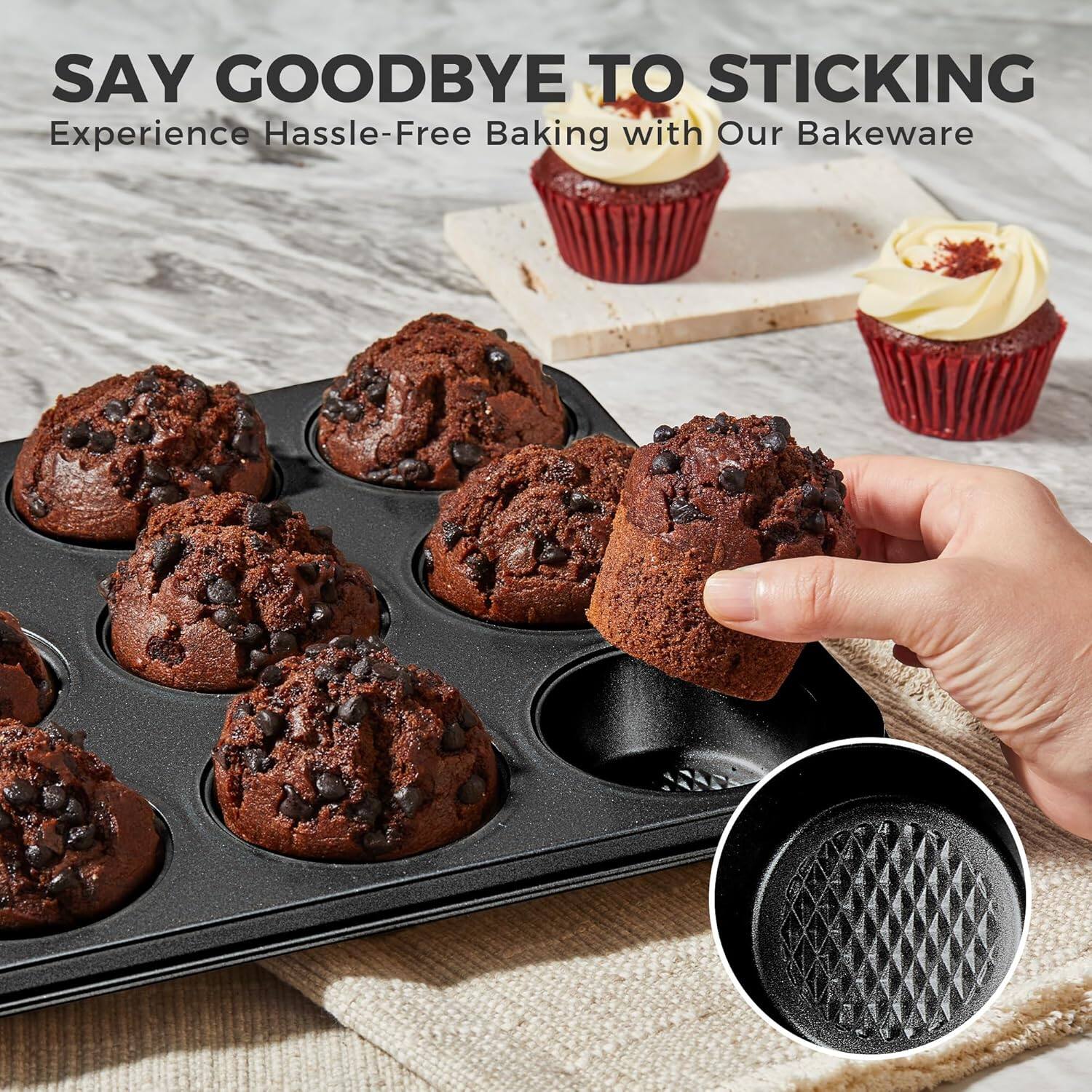 SAY GOODBYE TO STICKING  
Experience Hassle-Free Baking with Our Bakeware