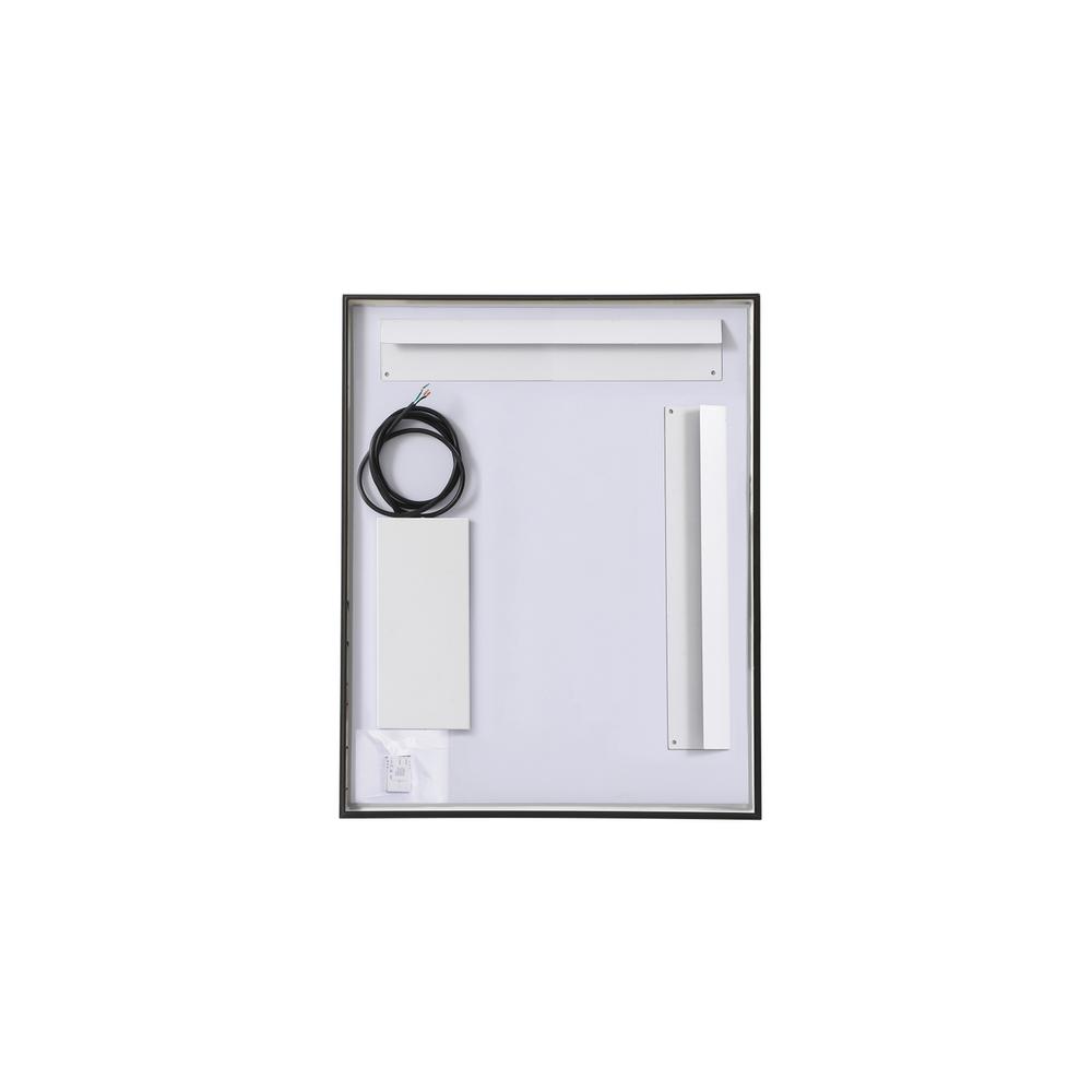 Angle. Elegant Decor - Pier 24x30 inch LED mirror with adjustable color temperature - Black.