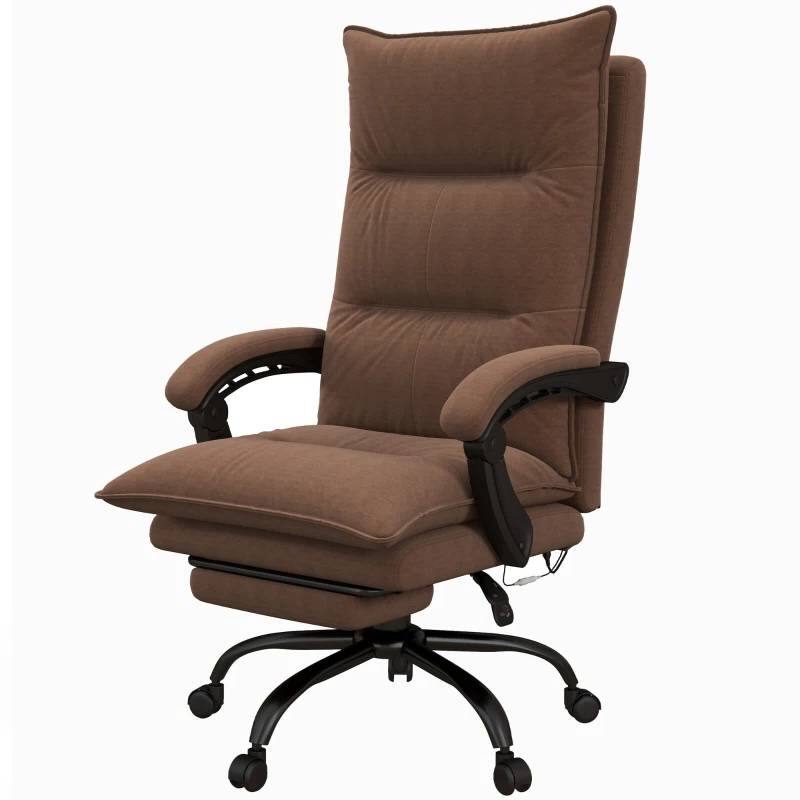 Hivvago - Double Padded Executive Massage Heated Office Chair - Brown