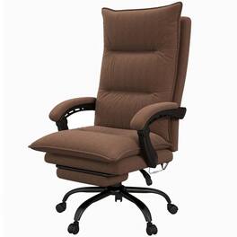 Hivvago - Double Padded Executive Massage Heated Office Chair - Brown