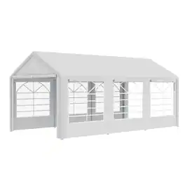 Outsunny - x 20' Heavy Duty Party Tent & Carport with Removable Sidewalls and Double Doors - White