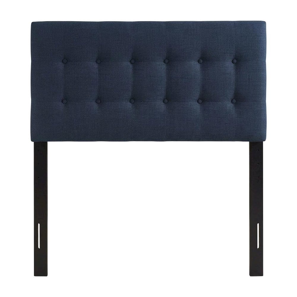 FurniFact - Upholstered Twin Fabric Headboard with Soft Padding and Classic Design - Blue