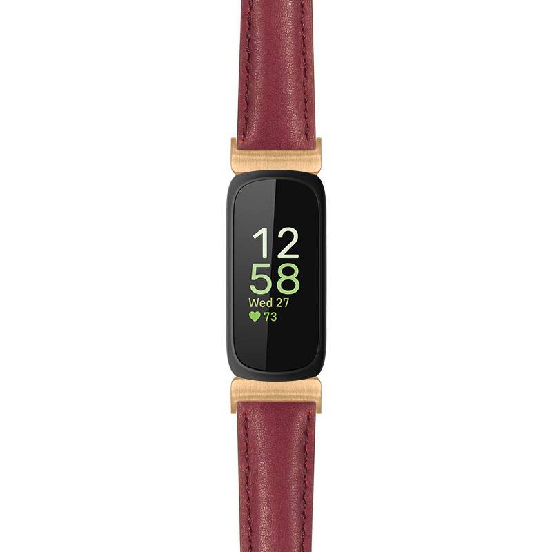 StrapsCo - Everyday Leather Watch Band Strap For Fitbit Inspire 3 (Extra Long) - Purple (Rose Gold Hardware) price history on PriceWatchPro