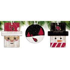 Front. Fan Creations - Arizona Cardinals 3-Pack Ornament Set - Multicolor.