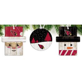 Fan Creations - Arizona Cardinals 3-Pack Ornament Set - Multicolor