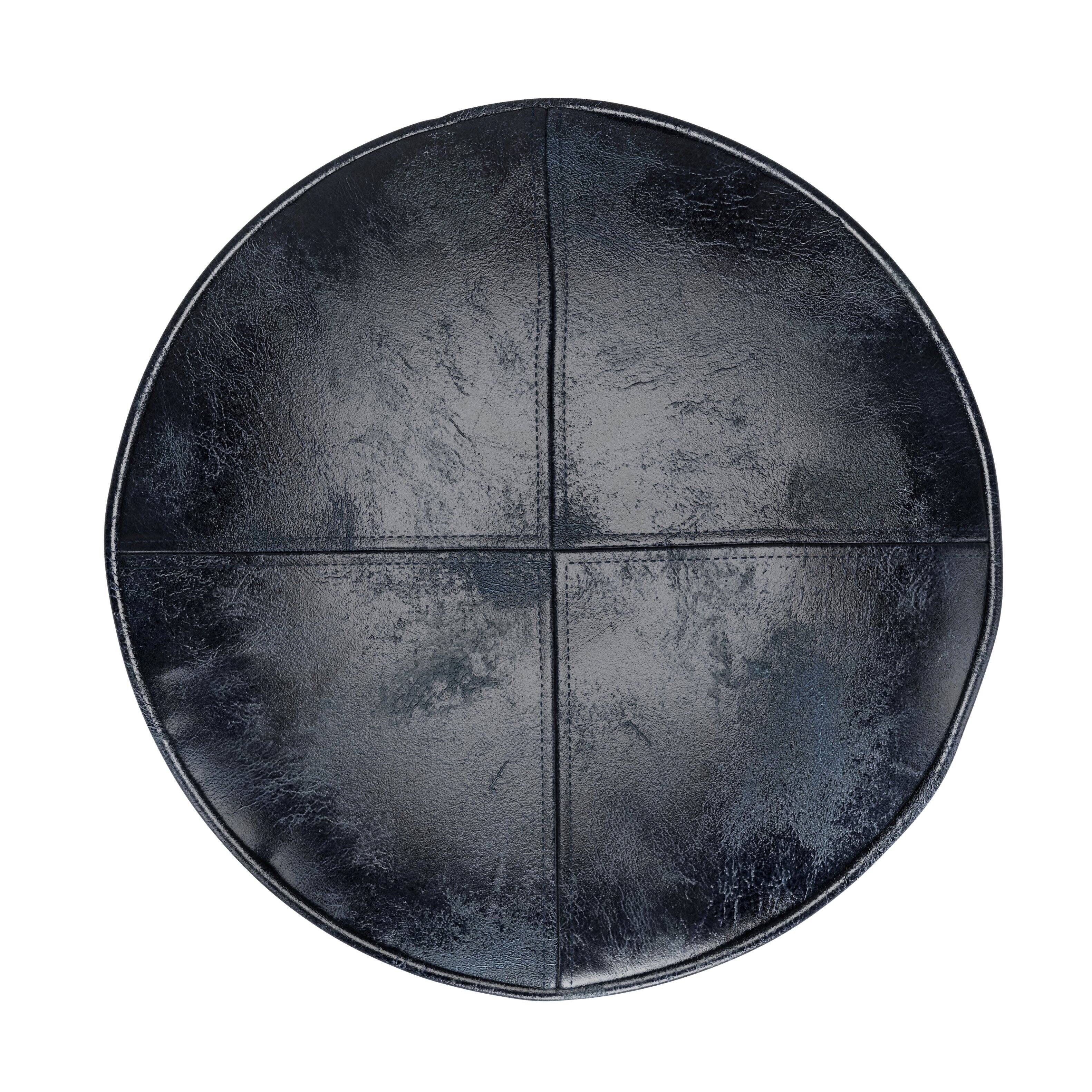 Alt View 12. Simpli Home - Connor Round Pouf - Distressed Navy Blue.