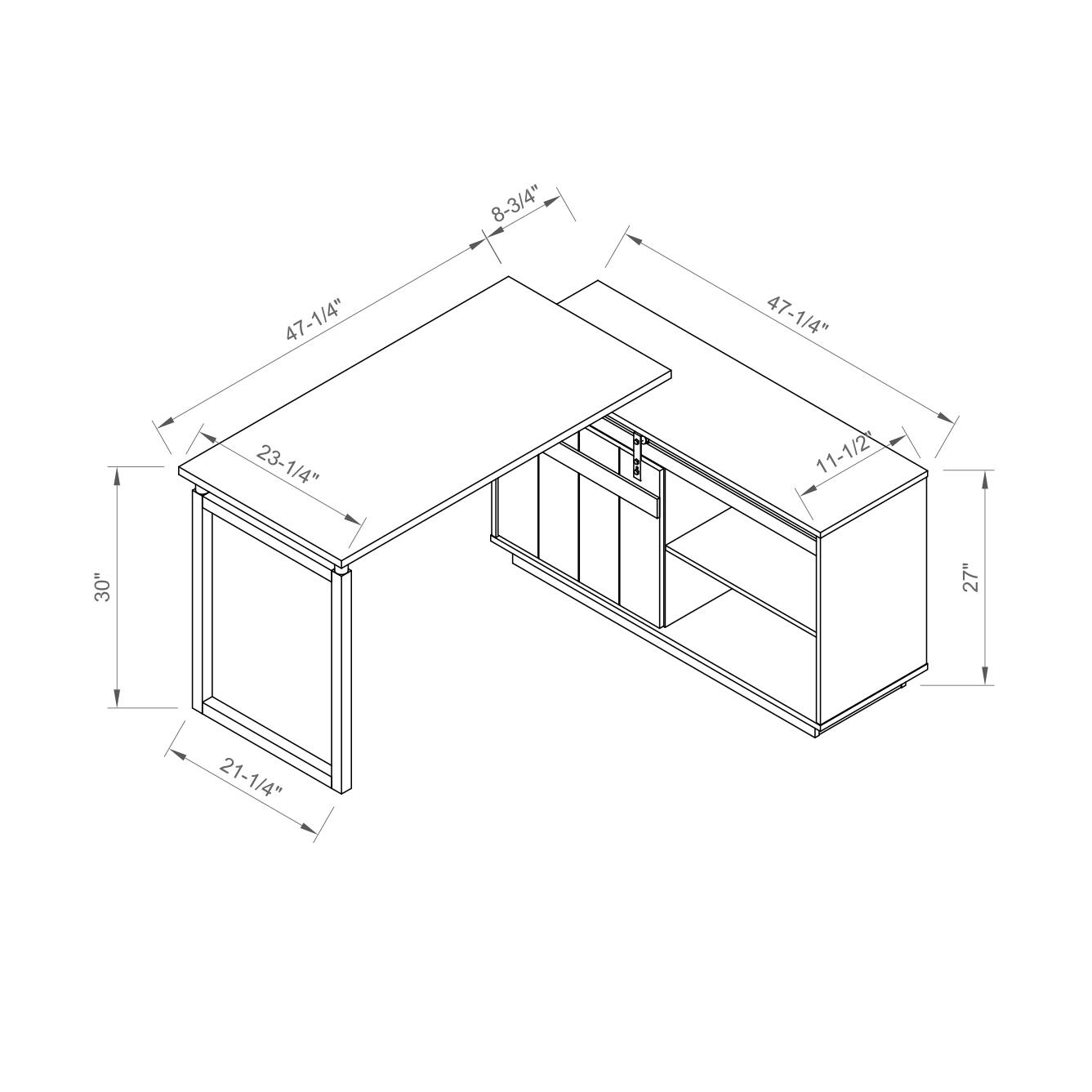 8-3/4"  
47-1/4"  
47-1/4"  
23-1/4"  
11-1/2"  
30"  
27"  
21-1/4"