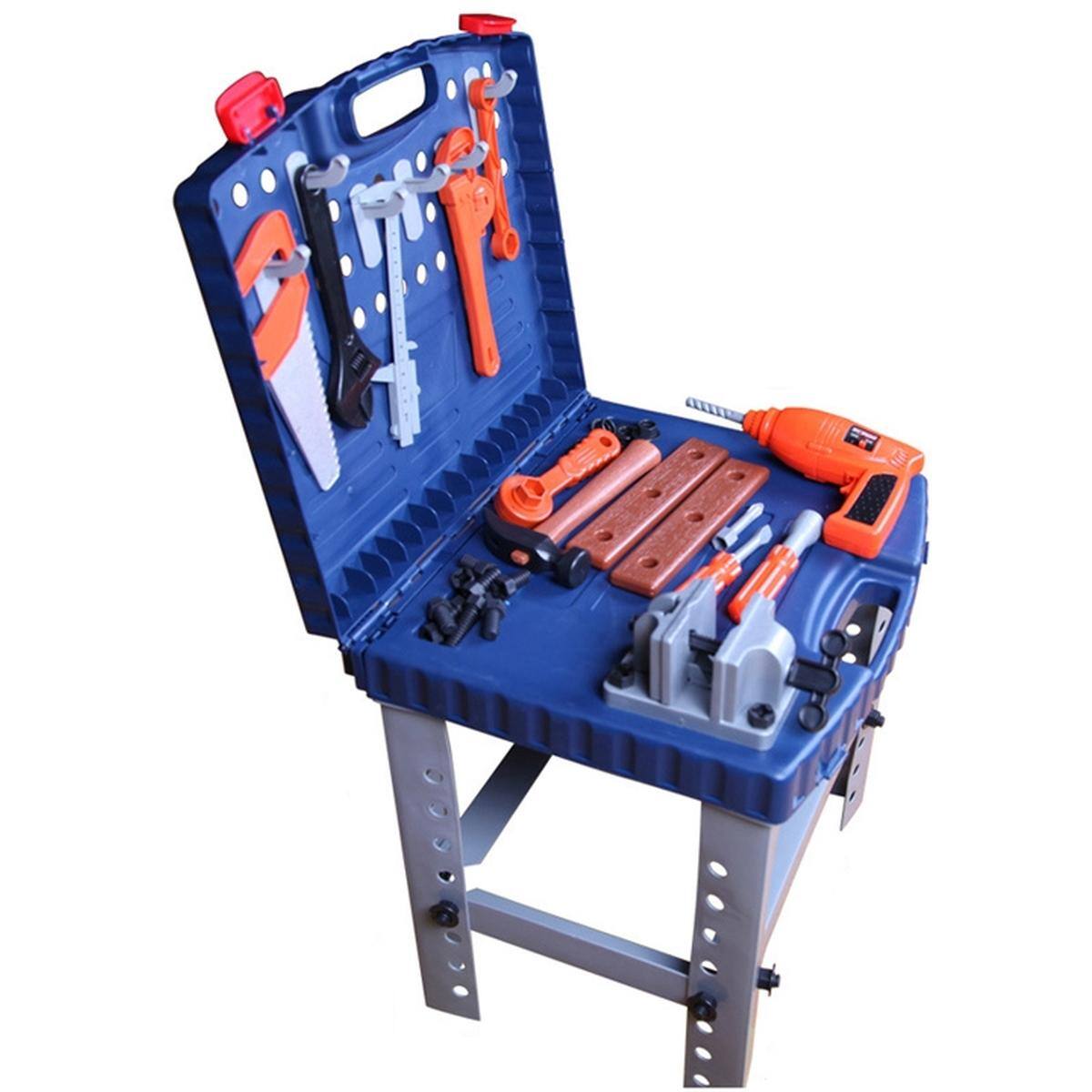 Back. JuzToys - Pretend Play for Toddlers 3-5, Kids Toy Tool Set Bench with Electronic Play Drill, STEM Toy Pretend Play Construction - Multi.