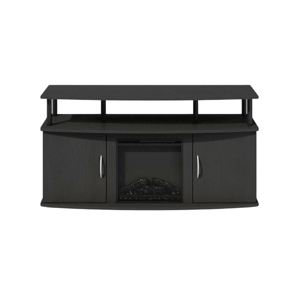 Alt View 3. FurniFact - Brown Electric Fireplace TV Stand with Spacious Storage for TVs up to 55 Inches - Brown.