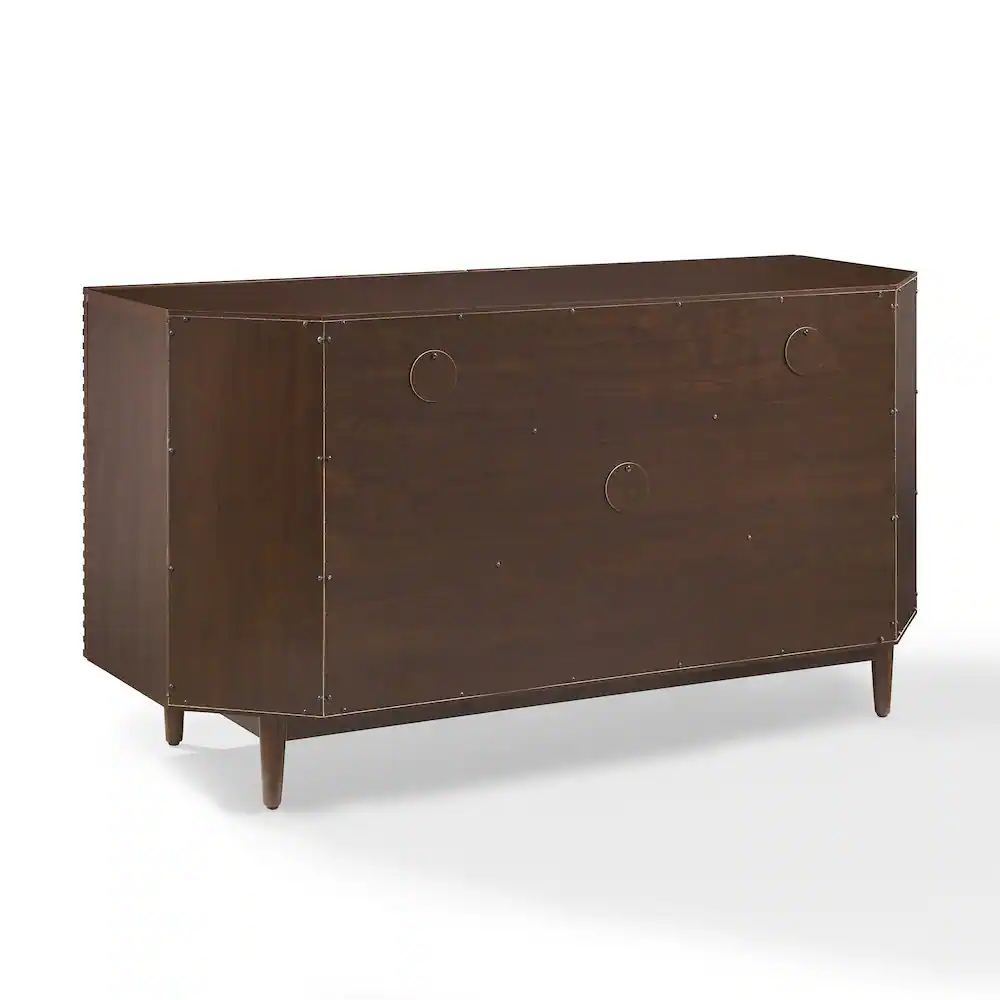 Alt View 3. Crosley Furniture - Cameron Corner Record Player Cabinet With Vinyl Storage - Brown.