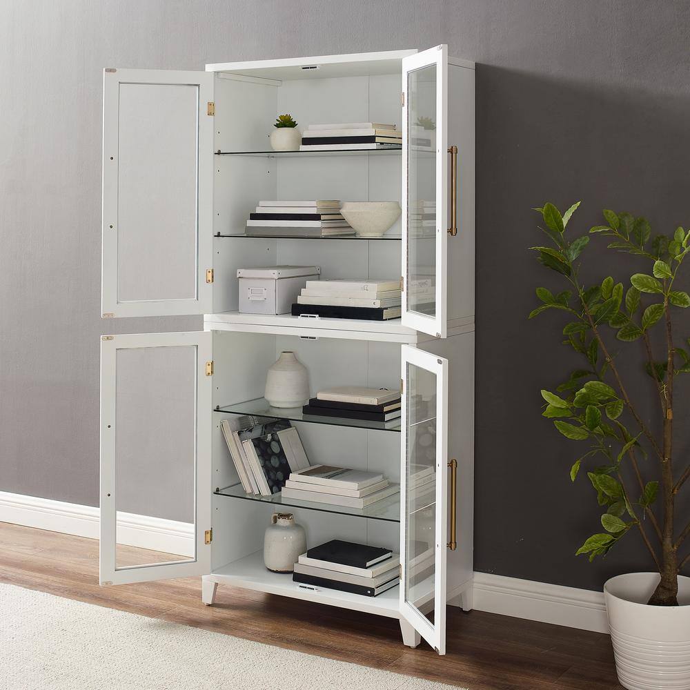Alt View 8. Crosley Furniture - Roarke Glass Door Kitchen Pantry Storage Cabinet - White.