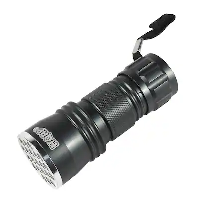 Front. HQRP - 21 LED UV Blacklight Flashlight 390-395 nm - Hotel Room Inspection, Pet Urine, Leak, Scorpion Detection.